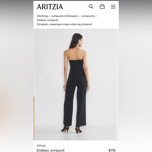 Aritzia Wilfred Endless Jumpsuit Black Size 6 *Like New* - Picture 4 of 4